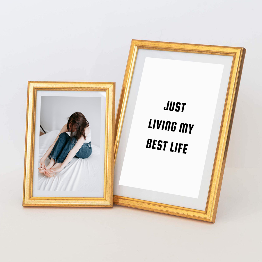 Zestaw ramek drewnianych PRESTO 2839 PAK 5 szt. - kolor złoty