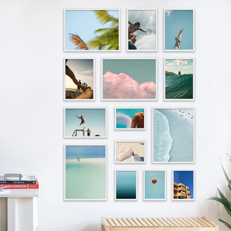 Galeria ścienna PRESTO 1 GF0001. Zestaw białych ramek na ścianę