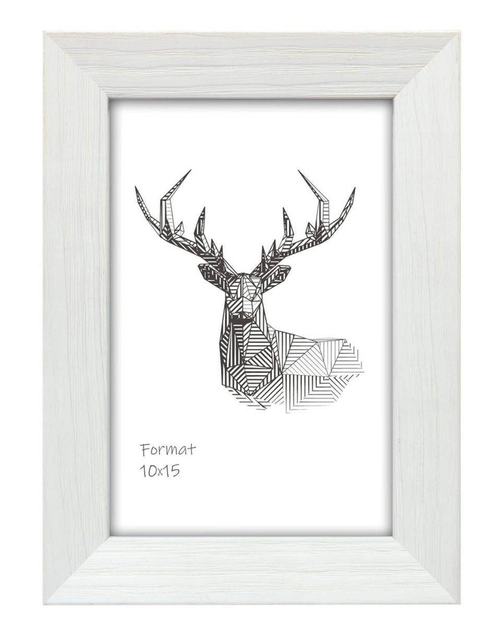 Ramka drewniana COLLE 2980, nowoczesna fotoramka na zdjęcia, plakaty lub rysunki - kolor biały