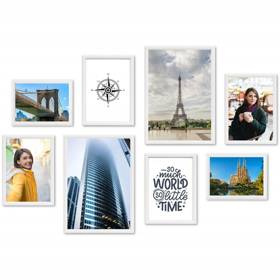 Galeria ścienna PRESTO 1 GF0007. Zestaw białych ramek na ścianę