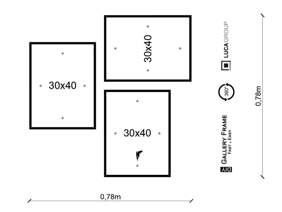 Zestaw ramek PINIA 3 GF0013 - galeria ramek na 3 zdjęcia