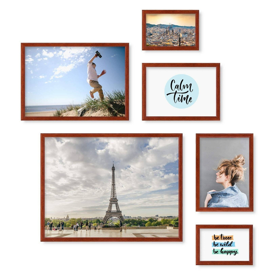 Zestaw brązowych ramek galeria 5 GF10 2x10x15 2x15x21 1x21x30 1x30x40