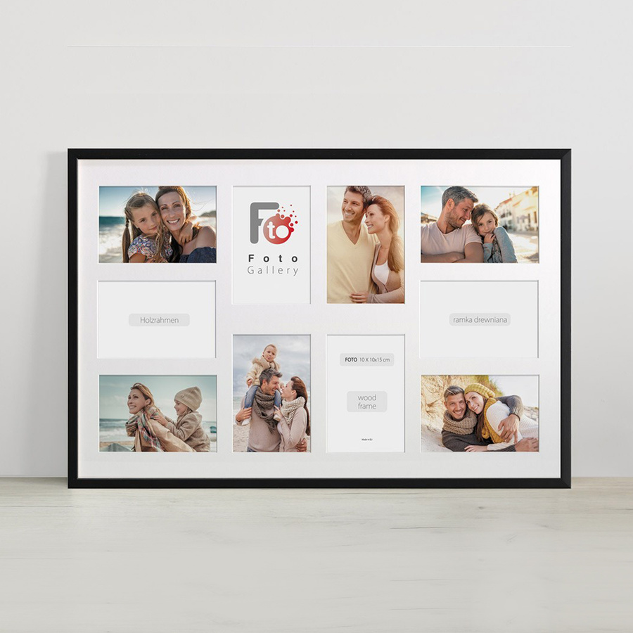 Ramka drewniana galeria passe-partout Black 40x60 - kolor czarny