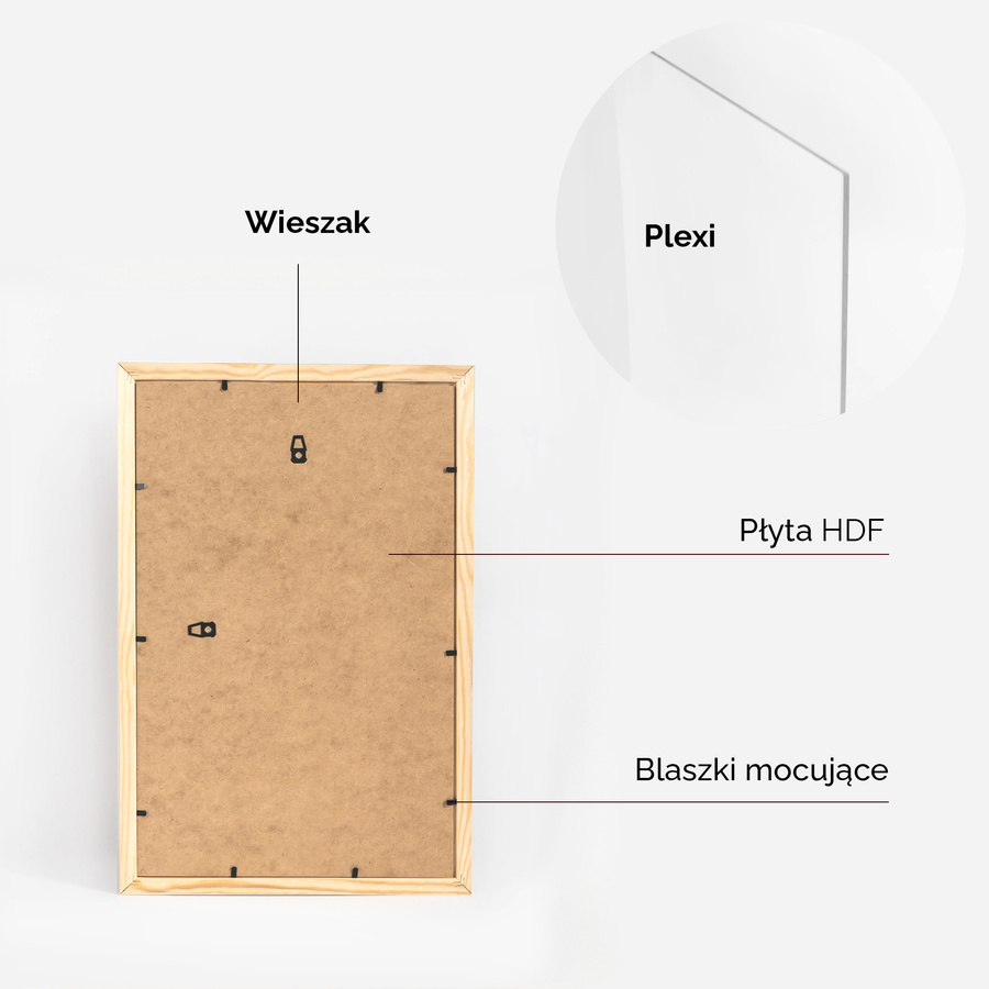 Ramka z drewna surowego na zdjęcia RAW 30x45 cm