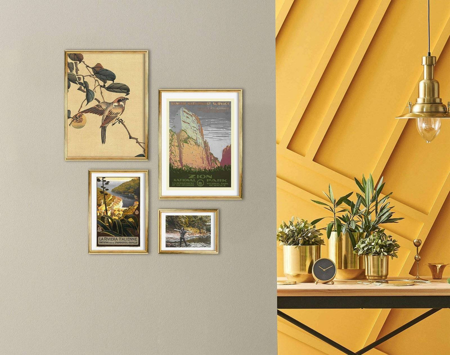 Zestaw złotych ramek galeria HIT 1 Z GF0008