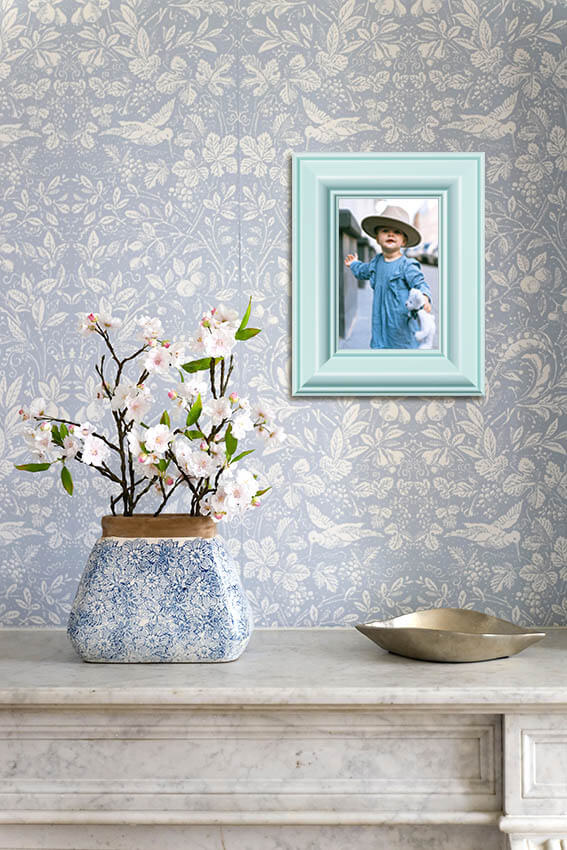 Ramka drewniana FAVARO 2143, nowoczesna fotoramka na zdjęcia, plakaty lub obrazy - kolor miętowy