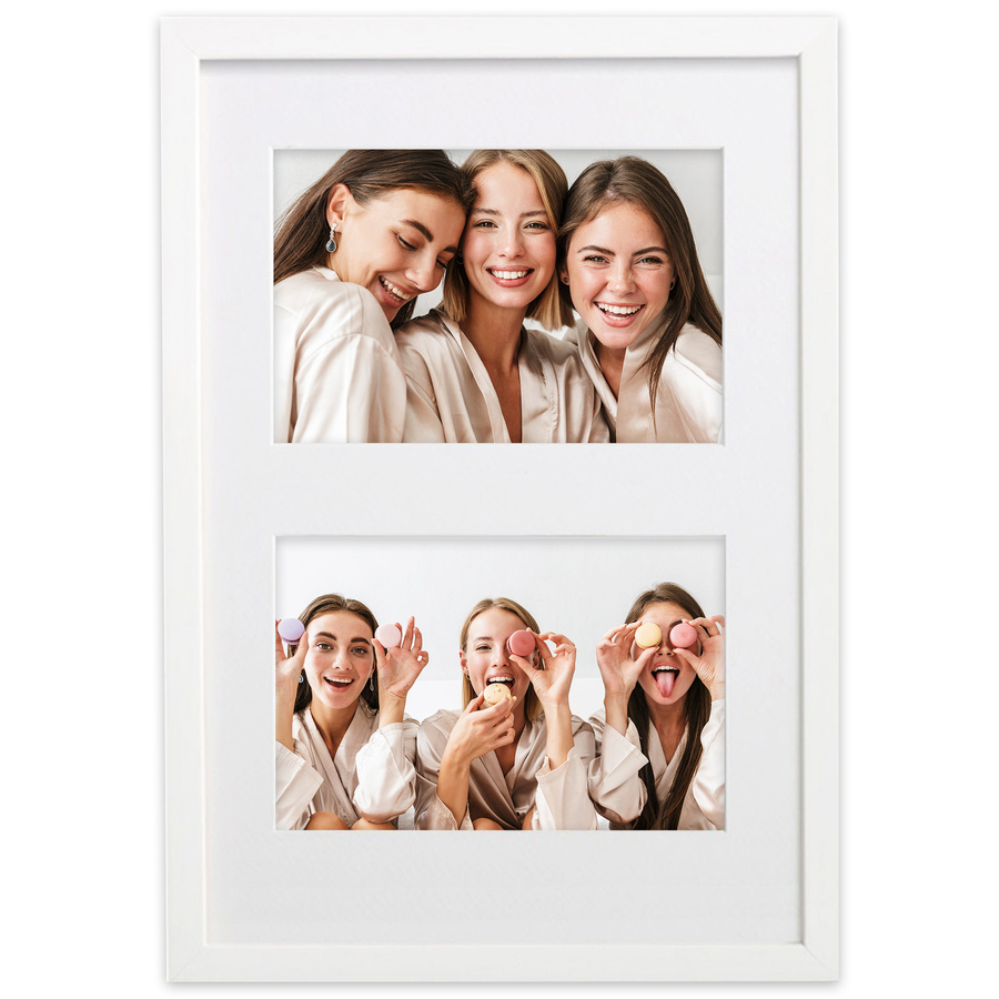 Ramka drewniana galeria passe-partout White 23x35 - kolor biały