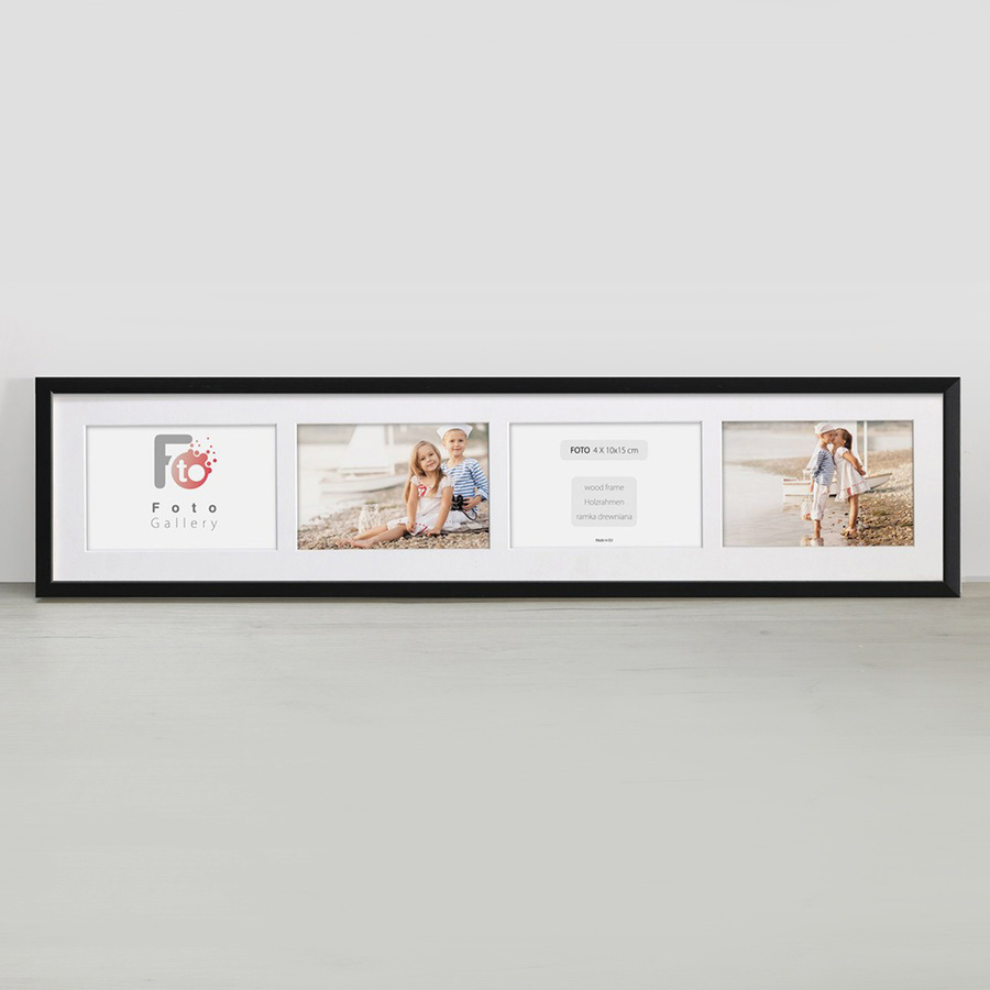 Ramka drewniana galeria passe-partout Black 15x68 - kolor czarny