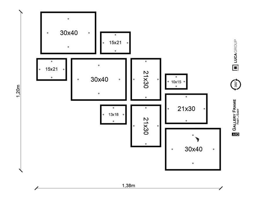 Zestaw ramek PINIA 3 GF0033 L - galeria ramek na 10 zdjęć