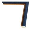 Rama do obrazów, zdjęć oraz plakatów na wymiar LUCA #3122. Drewniana oprawa - kolor miebieski, złoty pasek