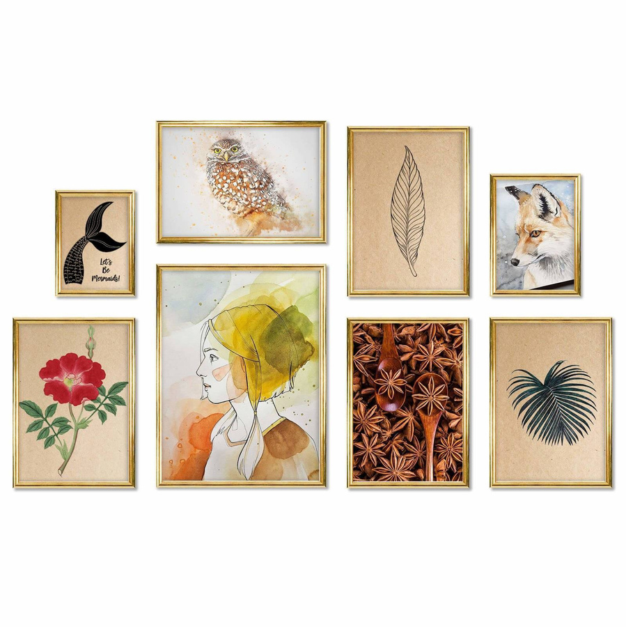 Zestaw złotych ramek galeria HIT 1 Z GF0009