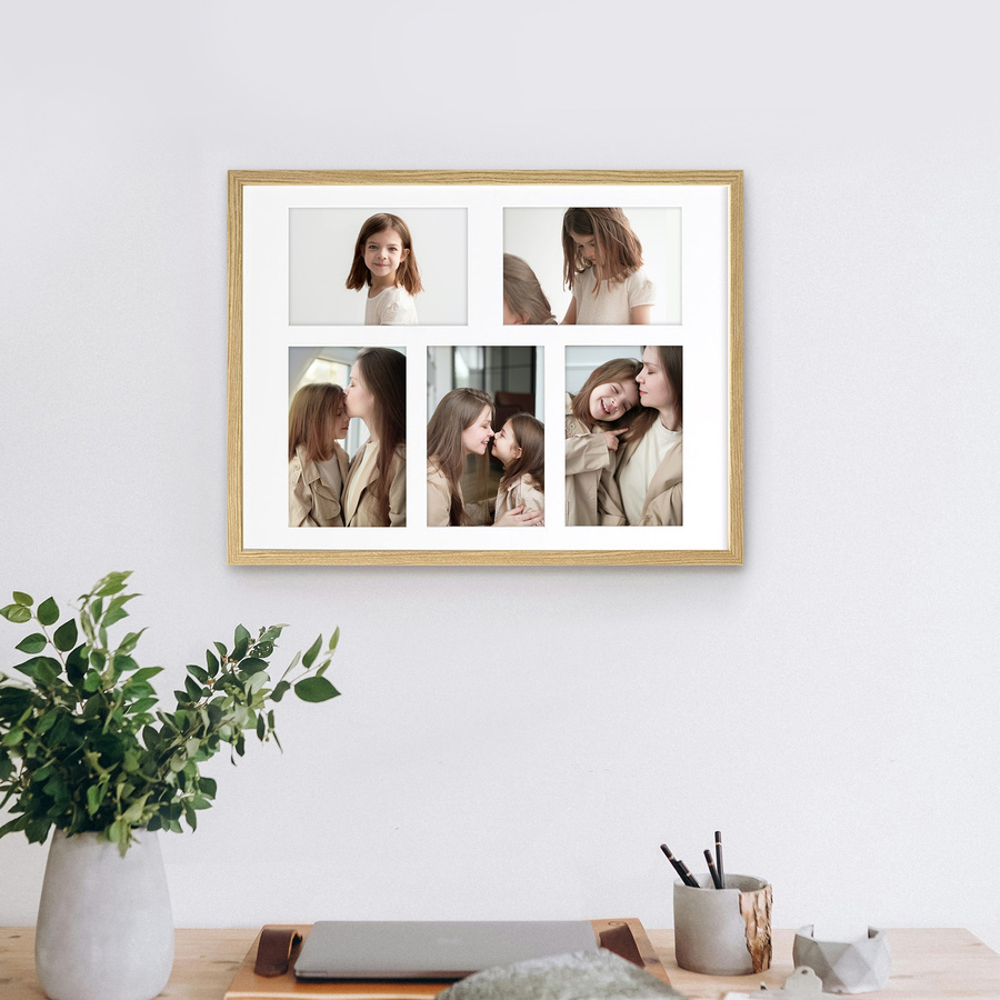 Ramka drewniana galeria passe-partout Natural 30x40 B - kolor naturalne drewno