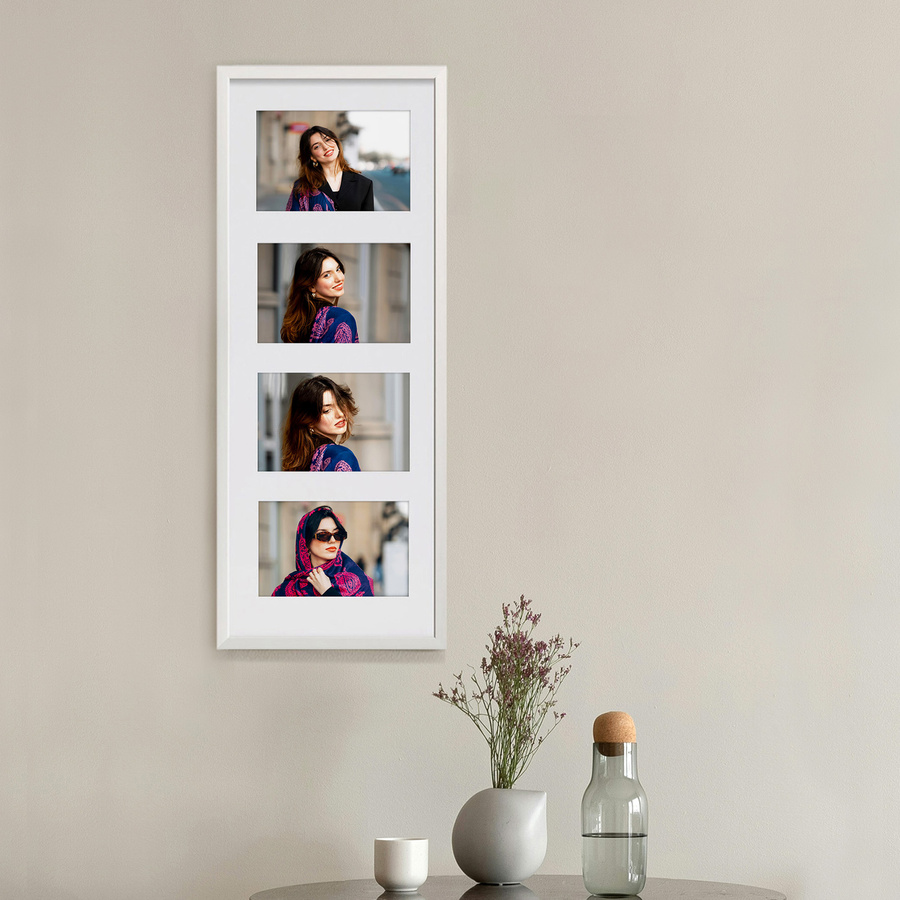 Ramka drewniana galeria passe-partout White 23x66 - kolor biały