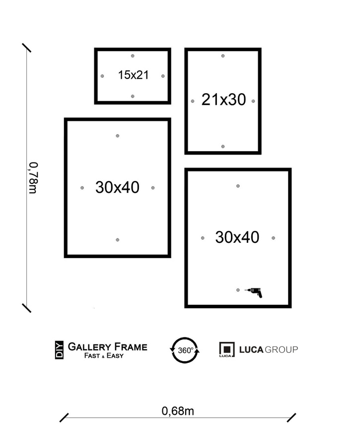 Zestaw białych ramek galeria HIT 01 GF0008