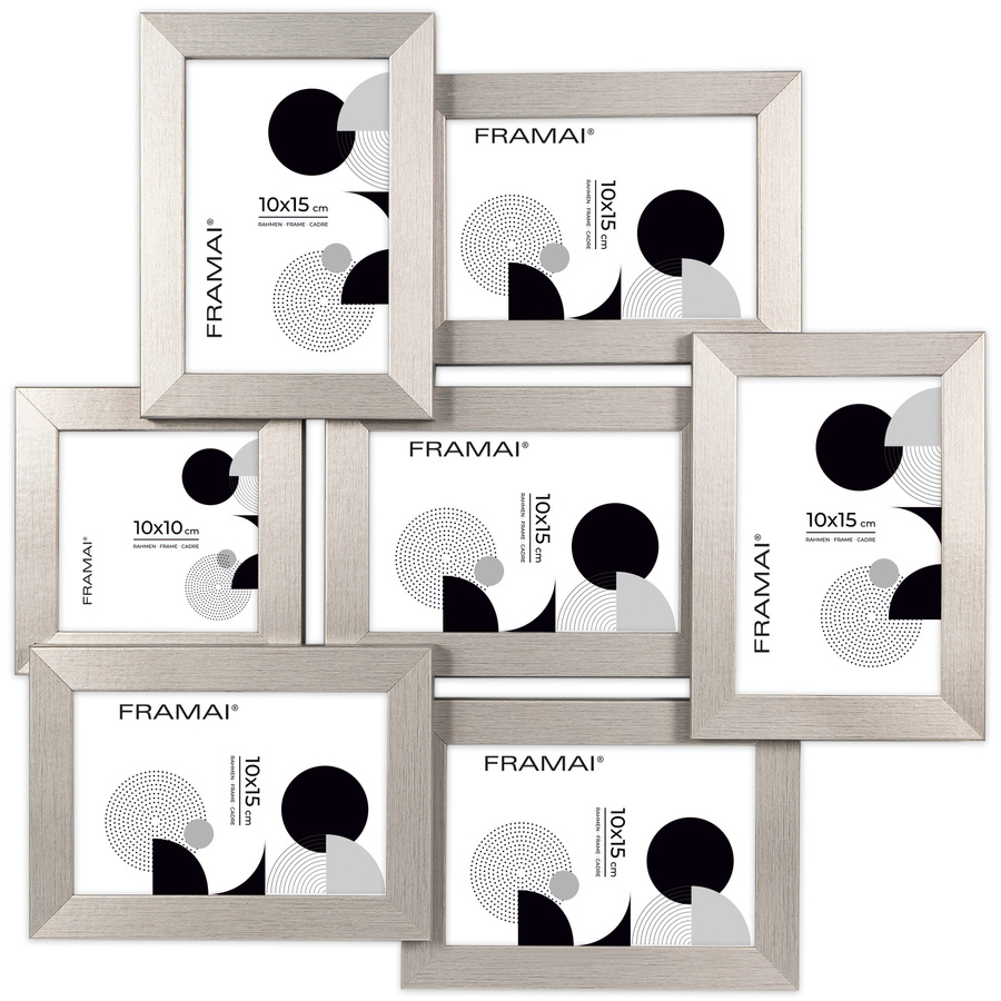 Multirama srebrna MULTI HEN S na 7 zdjęć ramka na zdjęcia