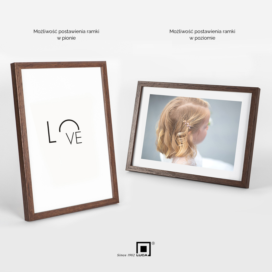 Zestaw 5 brązowych ramek na zdjęcia FDM 6 w rozmiarze 21x30 cm