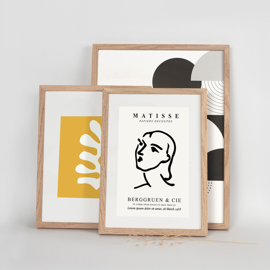 Ramka z drewna dębowego na zdjęcia 3 szt. OAK 21x29,7 cm