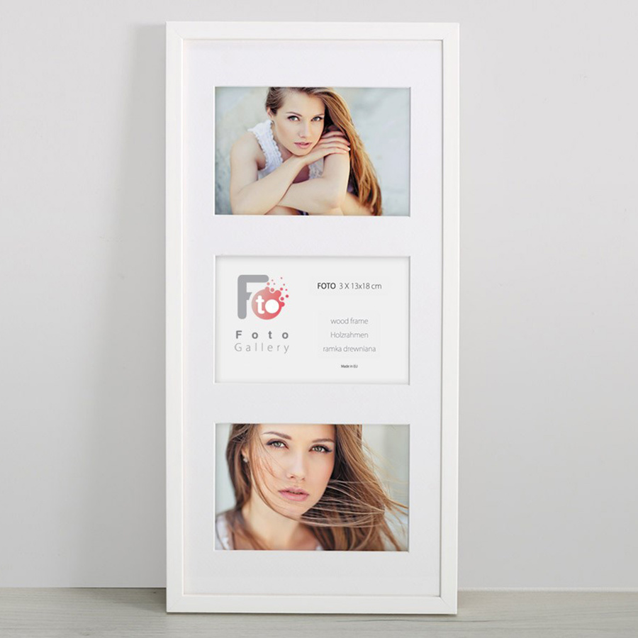 Ramka drewniana galeria passe-partout White 23x50 - kolor biały