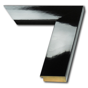 Rama do obrazów, zdjęć oraz luster na wymiar LUCA #1785. Prosta nowoczesna, drewniana oprawa - kolor czarny lakier połysk