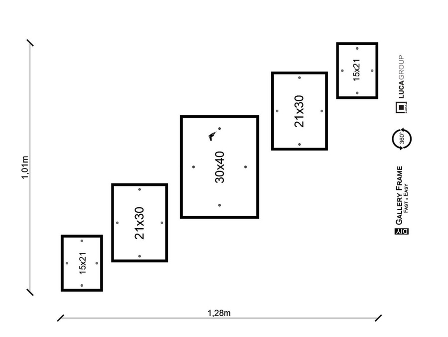 Zestaw ramek PINIA 2 GF0031 R- galeria ramek na 5 zdjęć