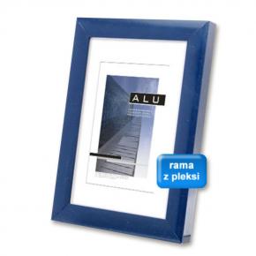 Ramka aluminiowa z plexi ALUDP 11, fotoramka na zdjęcia, plakaty lub rysunki - kolor granatowy