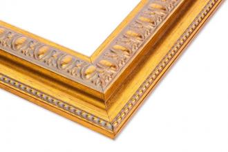 Rama do obrazów, zdjęć oraz luster na wymiar LUCA #367. Ozdobna stylizowana, drewniana oprawa - holenderka, kolor złoty