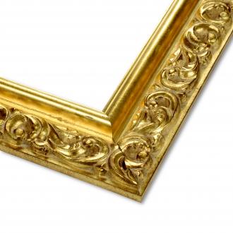 Rama do obrazów, zdjęć oraz luster na wymiar LUCA #2557. Szlachetna z ornamentem, drewniana oprawa - kolor złoty
