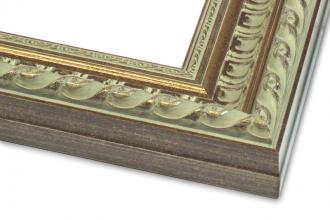 Rama do obrazów, zdjęć oraz luster na wymiar LUCA #1710. Szeroka stylowa, drewniana oprawa - ornament, kolor srebrny patyna