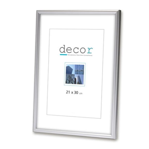 Ramka z tworzywa DECOR C SM nowoczesna fotoramka na zdjęcia, plakaty lub obrazy - kolor srebrny
