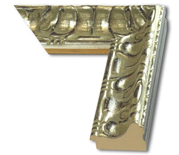 Rama do obrazów, zdjęć oraz luster na wymiar LUCA #798. Ozdobna szlachetna, drewniana oprawa - holkiel, kolor srebrny patyna