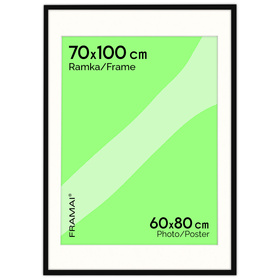 Ramka z passe partout na zdjęcia w rozmiarze 70x100 cm z okienkiem passe partout 60x80 cm