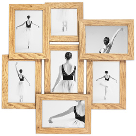 Multirama w dębowym kolorze MULTI  HEN 01 na 7 zdjęć ramka na zdjęcia