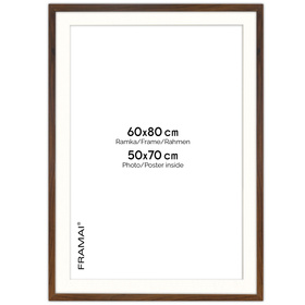 Ramka z passe partout na zdjęcia w rozmiarze 60x80 cm z okienkiem passe partout 50x70 cm