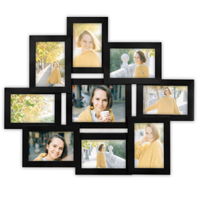 Multirama w czarnym kolorze MULTI  HEN 2 na 9 zdjęć ramka na zdjęcia