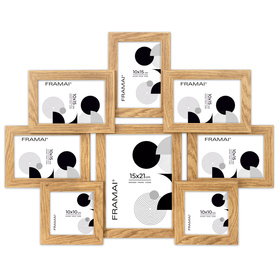 Multirama w dębowym kolorze MULTI  HEN 01 na 8 zdjęć ramka na zdjęcia