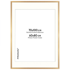 Ramka z passe partout na zdjęcia w rozmiarze 70x100 cm z okienkiem passe partout 60x80 cm