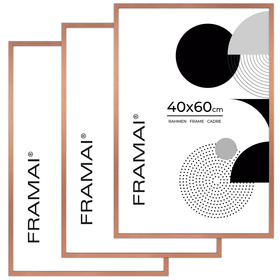 Miedziana ramka na zdjęcia 40x60 cm 3 sztuki zestaw ramek