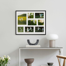 Foto galeria 40x50 cm na 7 zdjęć o wymiarach 10x10 cm 10x15 cm 15x21 cm czarna