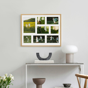 Foto galeria 40x50 cm na 8 zdjęć o wymiarach 10x10 cm 10x15 cm 15x21 cm kolor dębowy